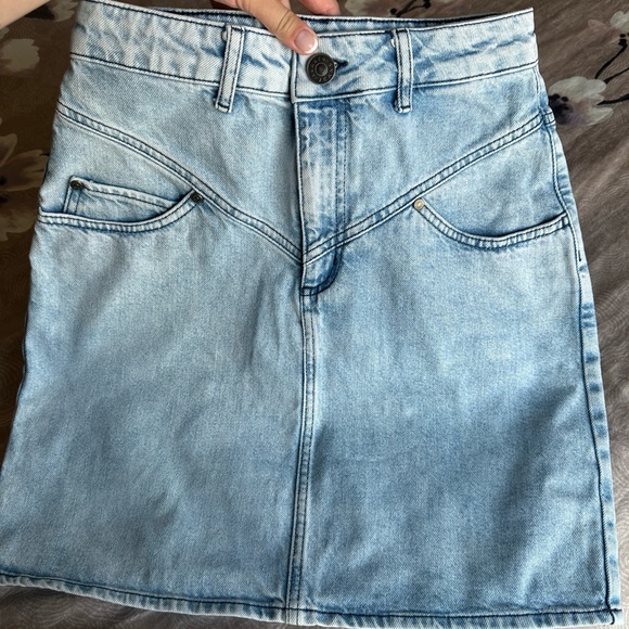 SOLD! Sandro Paris Mini Denim Skirt Size 2 Small - Picture 15 of 16